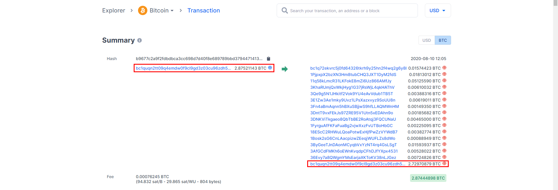 Source: Blockchain.com. Example of a classic Mixer withdrawal transaction.